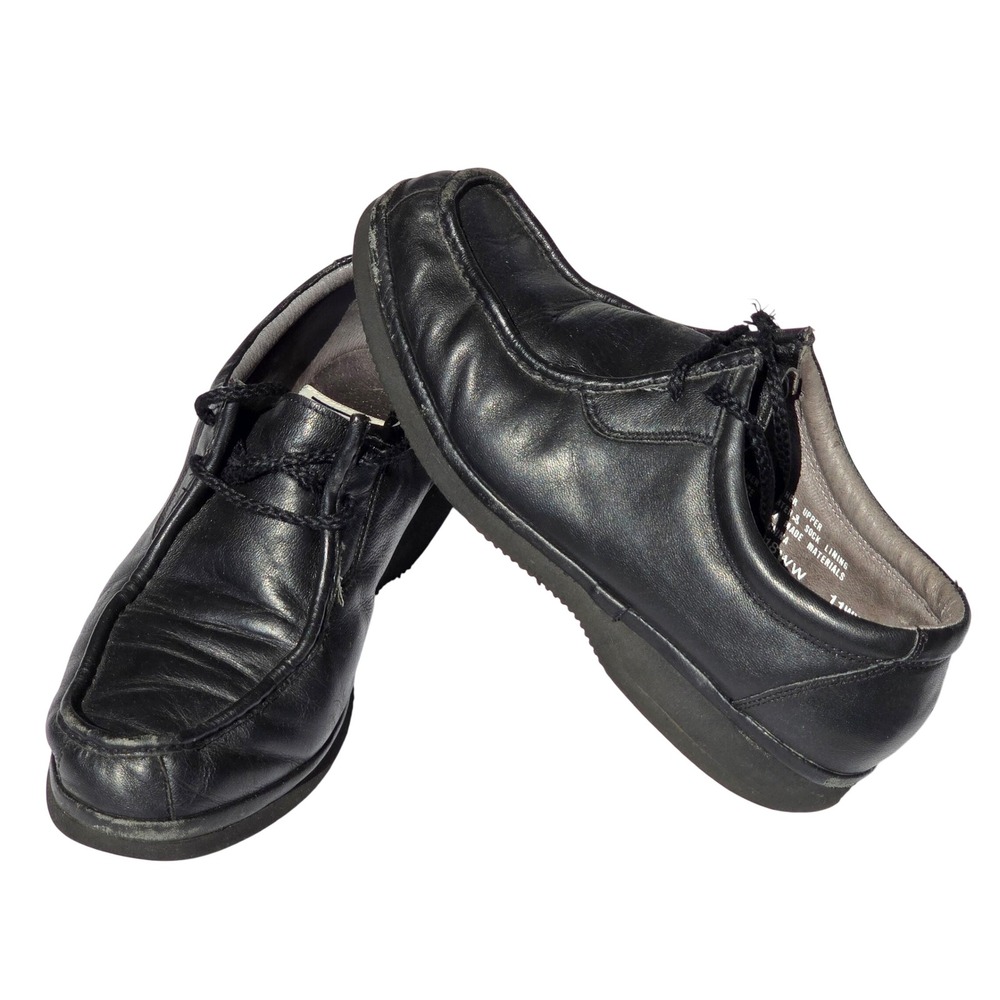 Street Cars Mens Size 11 WW Shoes Black Leather Lace Up Moc Toe Extra Wide